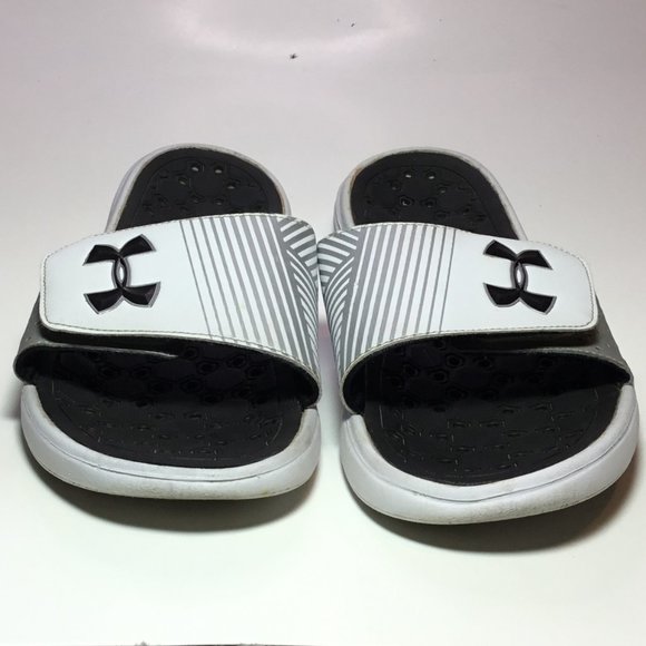 Under Armour Men's Ignite Slides Size 13 White GUC - Picture 2 of 9